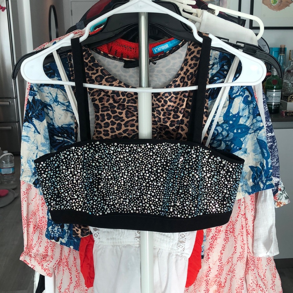 Diamante denim top